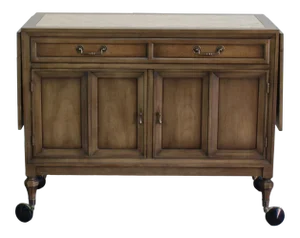 Mid Century Walnut Dry Bar and Cabinet