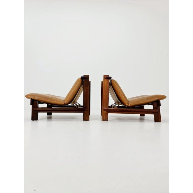 Mid-Century Modern Lounge Chair in Leather and Wood by Carl Straub, 1960s For Sale - Image 9 of 17