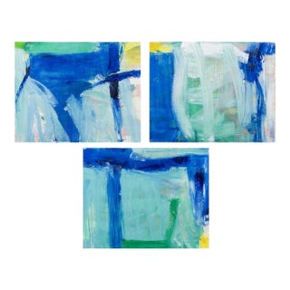 Robert O'Meara Abstract Composition Triptych Oil For Sale