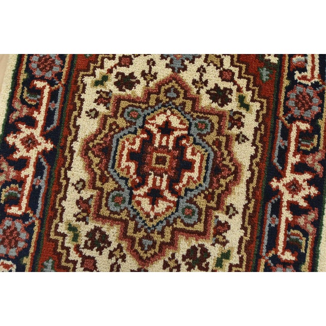 Heriz Rug 2′ X 3’1” Ivory Wool Traditional Hand-Knotted Oriental Carpet For Sale - Image 4 of 7