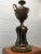 French Provincial Stiffel Style Black Enamel & Bronze Finish Trophy-Urn Lamp For Sale - Image 3 of 13