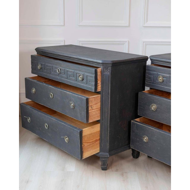 Pair of Swedish 19th Century Painted Chests of Drawers, c. 1850 For Sale - Image 9 of 11