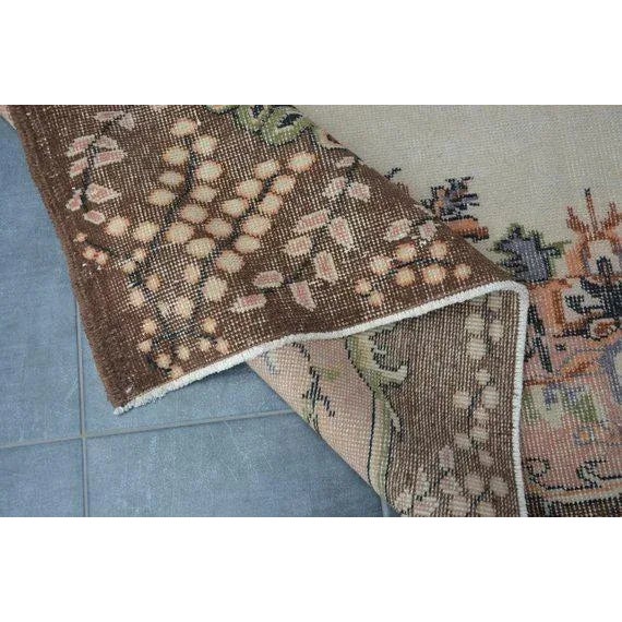 1960s Vintage Turkish Oushak Hand-Knotted Rug - 6′9″ × 9′10″ For Sale - Image 4 of 10