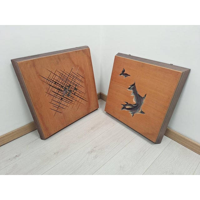 Panels in Worked Wood by Angelo Mangiarotti for Arquati, 1970s, Set of 2 For Sale - Image 12 of 18