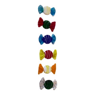 Set of 6, Vintage Petite Glass Candy Pieces For Sale