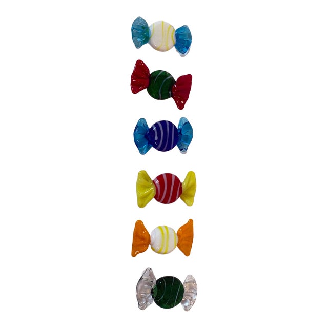 Set of 6, Vintage Petite Glass Candy Pieces For Sale