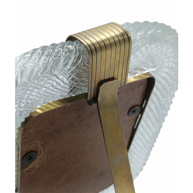 Brass and Murano Glass Picture Frame from Barovier & Toso, Italy, 1950s For Sale - Image 6 of 10