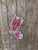 Vintage Turkish Hand-Knotted Wool Rug Christmas Stocking in Bohemian Red, Blue & Teal For Sale - Image 4 of 5