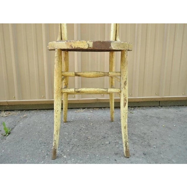 Wood Antique Rustic Primitive Distress Hand Painted Nursery Rhymes Side Accent Chair For Sale - Image 7 of 10
