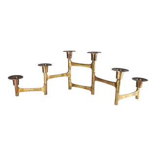 Danish Mid-Century Modern Nagel Style Brass Articulating Candle Holder For Sale