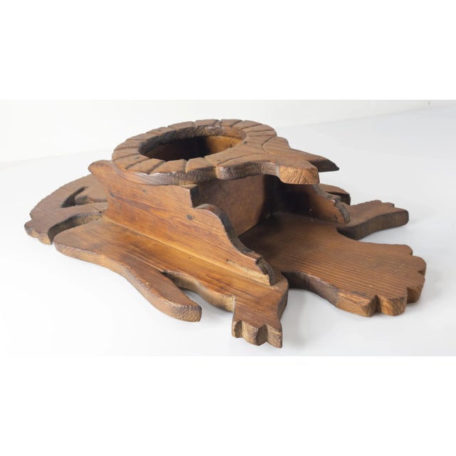 Early 19th Century 18th or 19th Century Primitive Pine Mortar and Pestle Holder With Double Eagle For Sale - Image 5 of 11