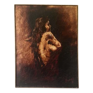 Vintage Painting of Female Nude Figure