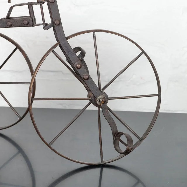 Pair of Vintage Iron Tricycle Sculptures For Sale In New York - Image 6 of 10
