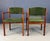 Exceptional set of Scandinavian modern stacking armchairs crafted in richly grained teak, likely produced in Denmark or...
