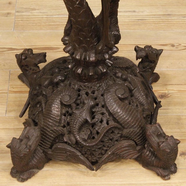 20th Century Chinese Vase Holder in Exotic Wood, 1970s For Sale - Image 11 of 13