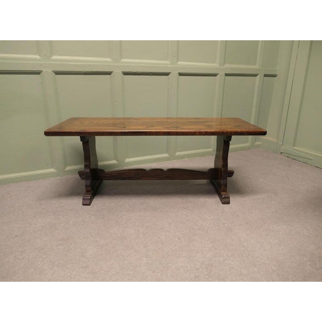 1960s Vintage Farmhouse Oak Coffee Table, 1960 For Sale - Image 5 of 8