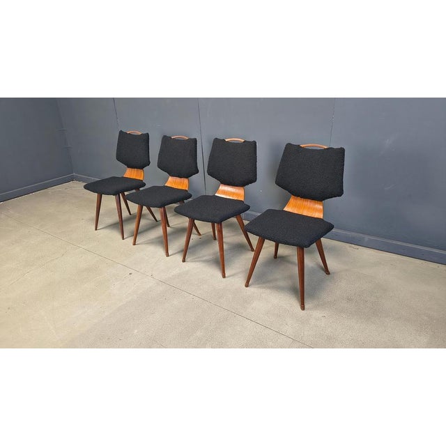 Black Mid-Century Scandinavian Dining Chairs, 1960s, Set of 4 For Sale - Image 8 of 14