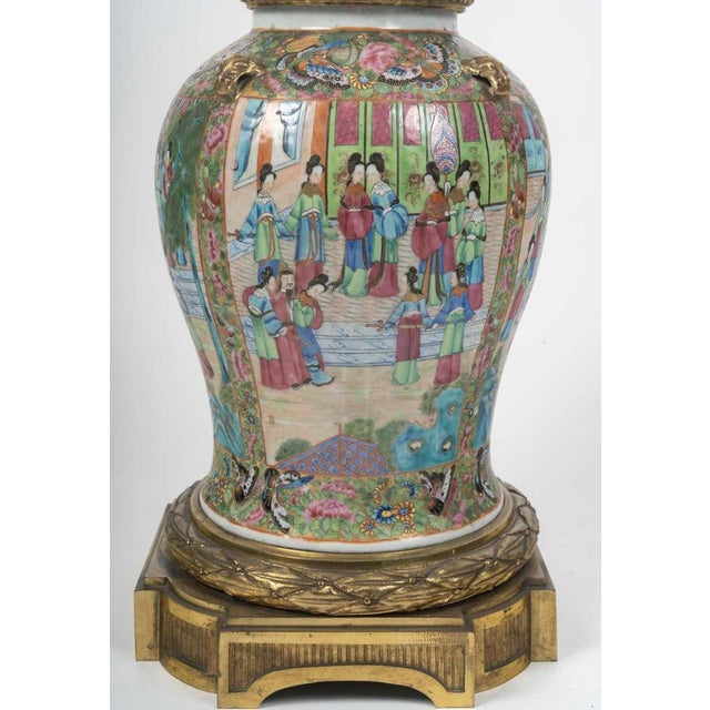 Large Table Lamp in Satsuma Porcelain and Gilt Bronze, 19th Century For Sale - Image 6 of 11