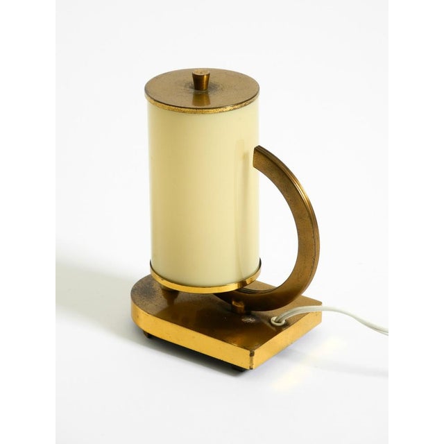 Brass Table Lamp with Opal Glass Shade, 1940s For Sale - Image 12 of 18