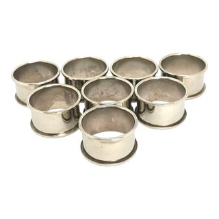 1960s Silver Napkin Rings Set of 8 For Sale