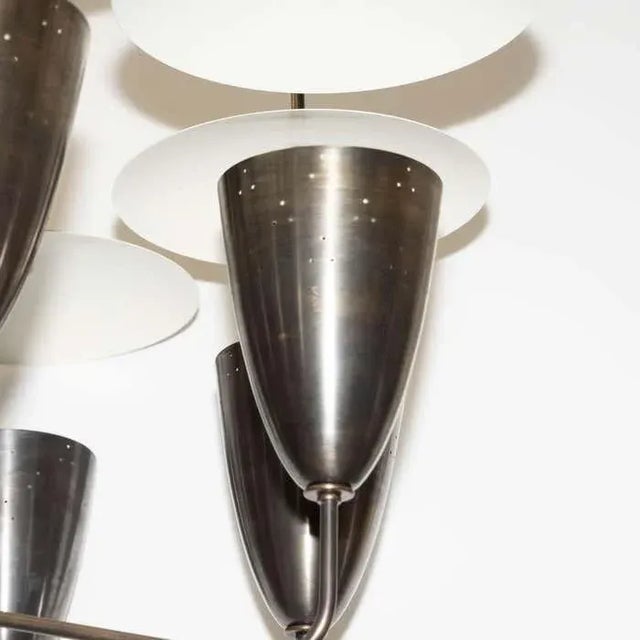 Stilnovo Early 21st Century Marcelo Bessa Bronze Finish Reflector Shade Chandelier For Sale - Image 4 of 13