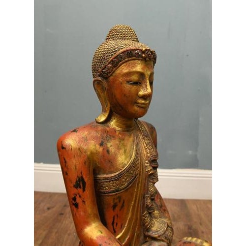 Carved Burmese Buddha Statue For Sale - Image 11 of 12