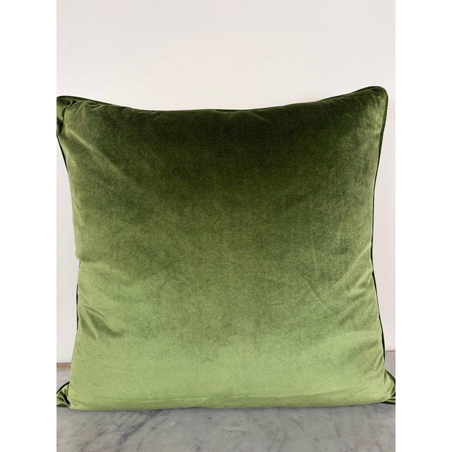 Mariano Fortuny Glicine Patterned Pillows, Moss Green & Gold Damask For Sale - Image 9 of 12