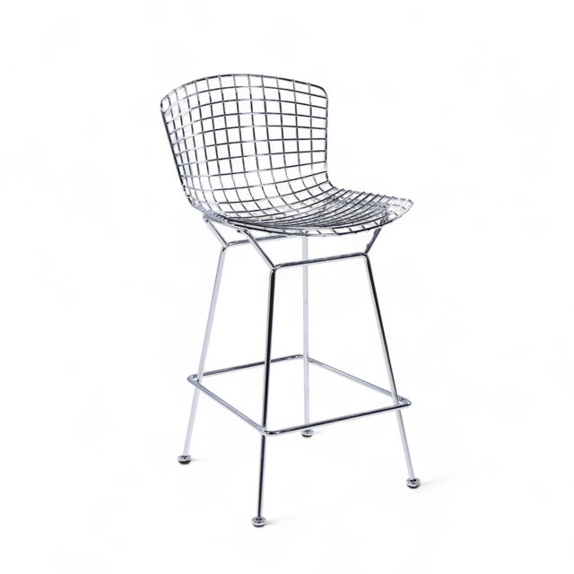 Harry Bertoia for Knoll Mid Century Chrome Counter Stools - Pair For Sale - Image 13 of 13