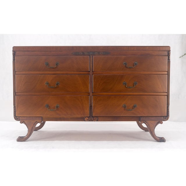 Brown Duncan Phyve Mahogany 6 Drawers Splayed Carved Legs 6 Drawers Dresser MINT For Sale - Image 8 of 15