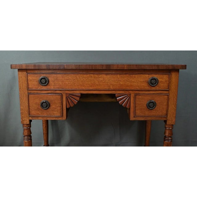 Small English Victorian Desk in Oak For Sale - Image 5 of 18