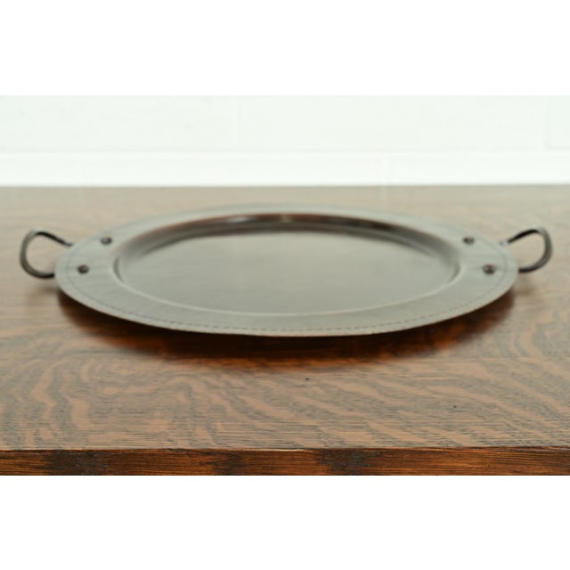 Roycroft Roycroft Arts & Crafts Hammered Copper Large Handled Tray For Sale - Image 4 of 13