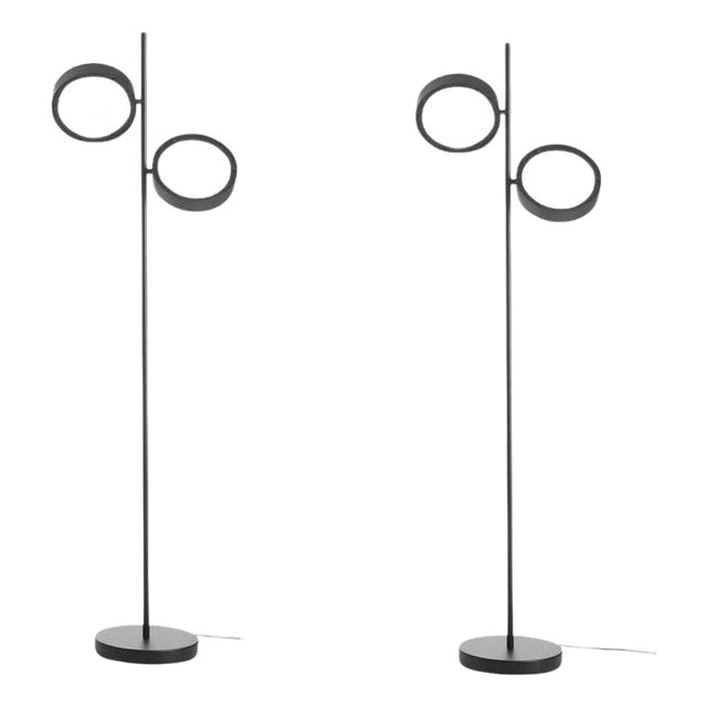 Black Matt Berlin 323 Floor Lamps by Christophe Pillet for Oluce, Set of 2 For Sale