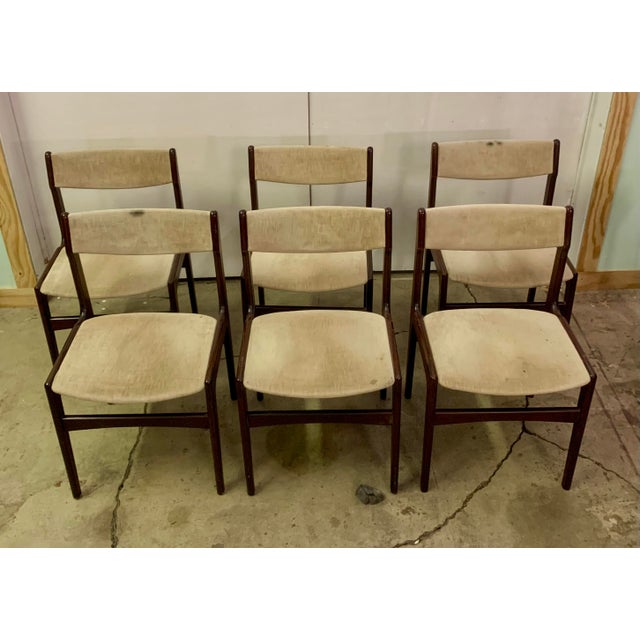 Mid-Century Modern 1960s Danish Modern Teak Dining Chairs - Set of 6 For Sale - Image 3 of 10
