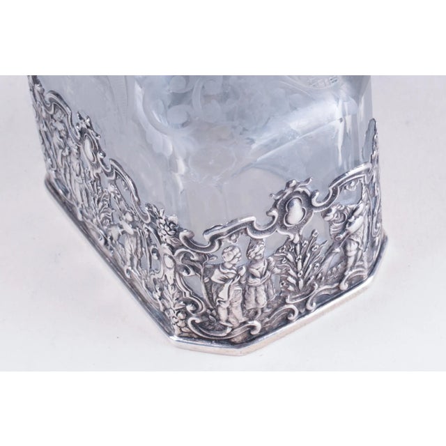 Antique Storck & Sinsheimer Glass Silver Decanter For Sale In Seattle - Image 6 of 11