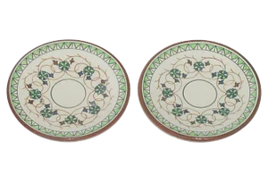 Italian Terracotta Olive Oil Dipping Plates, Pair