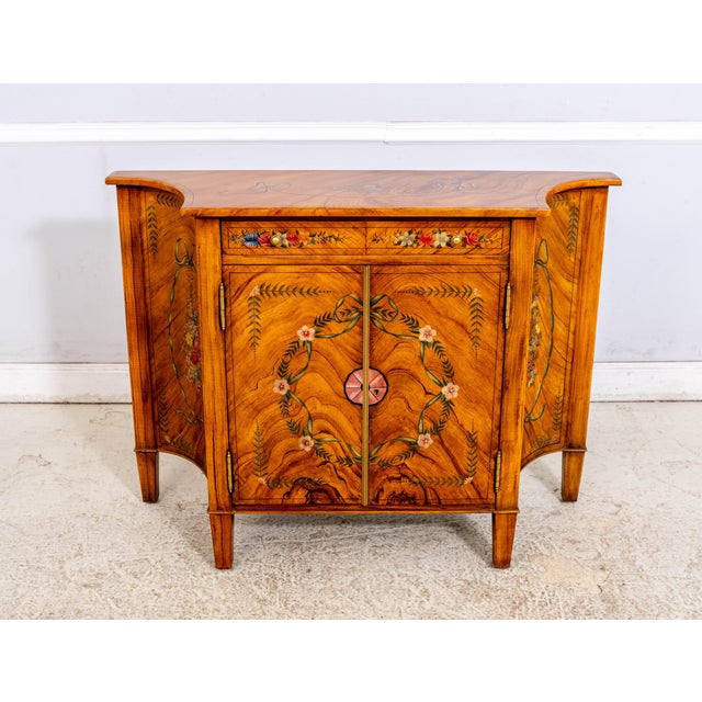 Traditional Adams Style Paint Decorated 2 Door Server Commode For Sale - Image 3 of 18