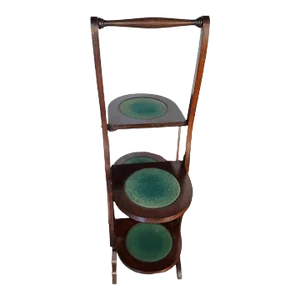English Edward VII Mahogany Folding Cakestand Circa 1900