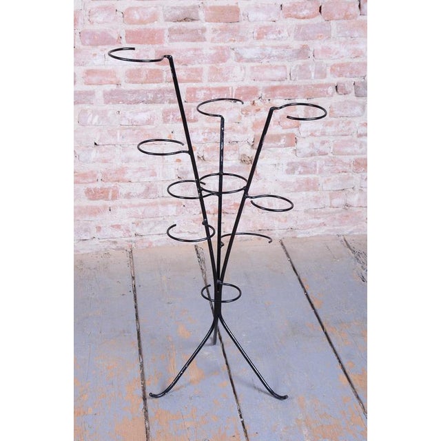 Mid-Century Czech Flower Stand in Lacquered Metal, 1950s For Sale - Image 4 of 10
