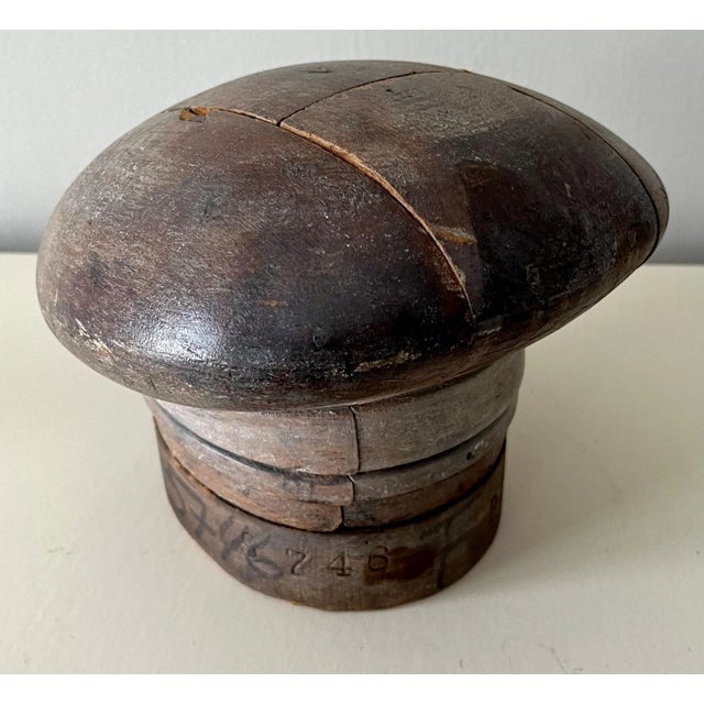 French Adjustable Wooden Milliner Hat Block Form For Sale In Los Angeles - Image 6 of 7