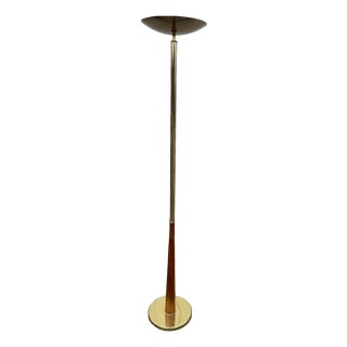Vintage Teak and Brass Floor Lamp from Drimmer, 1980s For Sale