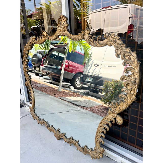 Baroque Oversize "Crown Shape" Mirror From 60's For Sale - Image 3 of 9