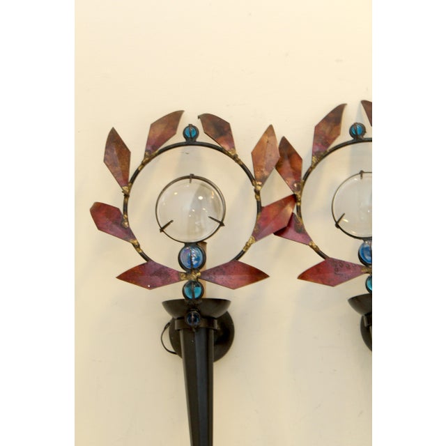 Marc Brazier-Jones Olympia Sconces Pair 1990 Signed For Sale - Image 9 of 18