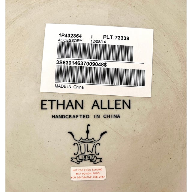 Ethan Allen Large Blue & White Porcelain Temple Jar W/ Foo Dog Lid – 25” Chinoiserie For Sale - Image 11 of 12