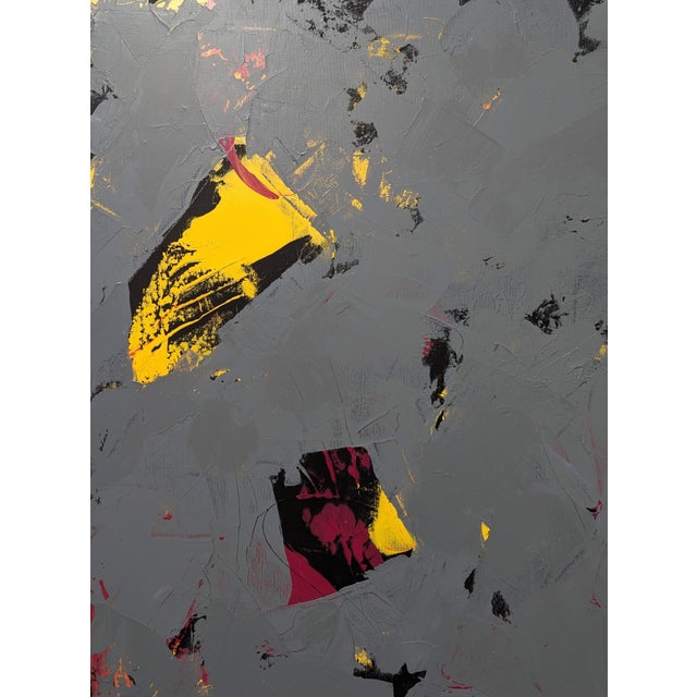 Abstract Expressionism Winifred Booth “Into the Vortex” Contemporary Yellow, Pink, and Grey Abstract Painting, 2024 For Sale - Image 3 of 9