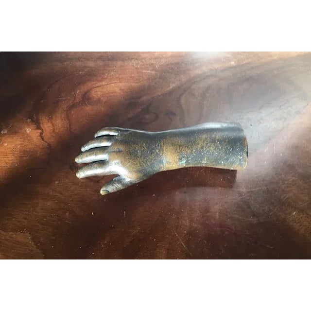 Traditional Antique 19th Century Grand Tour Bronze Hand Sculpture Paperweight For Sale - Image 3 of 12