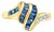 Diamond & Sapphire Baguette Ring 1.08cttw 14K Yellow Gold, Size 7.5 For Sale