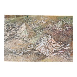 Ruth Esserman Mixed Media Drawing, 16x20 Mounted (Chicago Artist, 1936–2022) For Sale