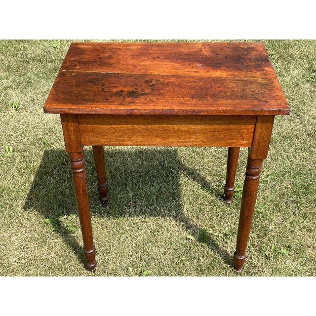 Early 1800's Primitive Side Table With One Drawer, Square Nails For Sale - Image 10 of 16
