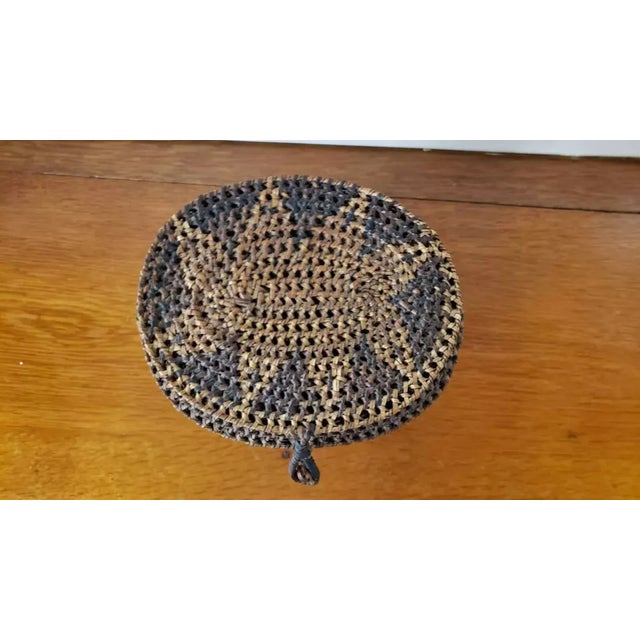 1970s Boho Chic Woven Grass and Reed Basket With Latched Lid For Sale - Image 4 of 8