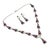 Silver Art Deco Silver, Purple Triangular Glass and Paste Necklace and Earrings, 1920s, Set of 2 For Sale - Image 8 of 17